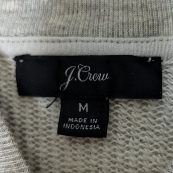 J.Crew Gray Retro Blue Pink Striped Track Jacket M - Picture 6 of 10